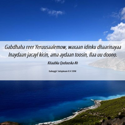 Picture 06 - Gabaygii Sulaymaan 8:4 SOM - Gabdhaha reer Yeruusaalemow, waxaan idinku - Bible Verse Picture