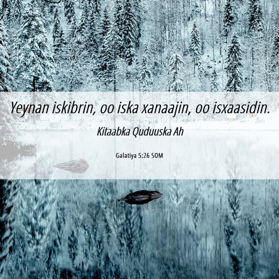 Picture 06 - Galatiya 5:26 SOM - Yeynan iskibrin, oo iska xanaajin, oo - Bible Verse Picture