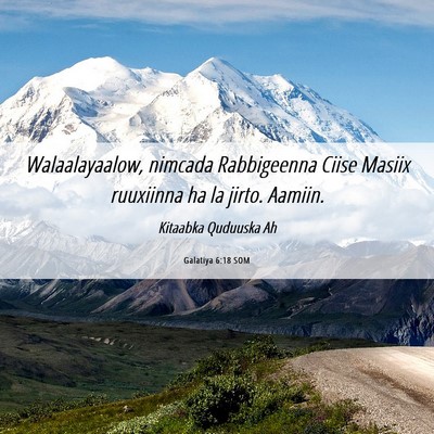 Picture 06 - Galatiya 6:18 SOM - Walaalayaalow, nimcada Rabbigeenna Ciise Masiix - Bible Verse Picture