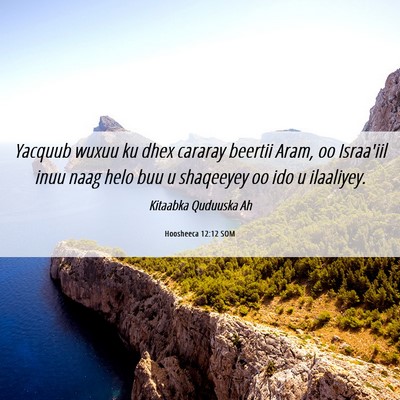 Picture 06 - Hoosheeca 12:12 SOM - Yacquub wuxuu ku dhex cararay beertii Aram, oo - Bible Verse Picture
