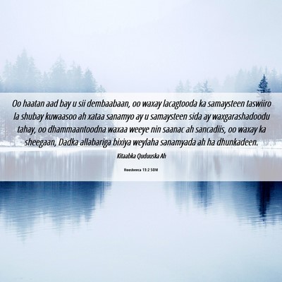 Picture 06 - Hoosheeca 13:2 SOM - Oo haatan aad bay u sii dembaabaan, oo waxay - Bible Verse Picture
