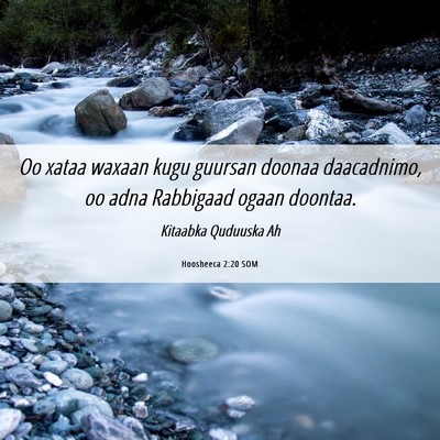 Picture 06 - Hoosheeca 2:20 SOM - Oo xataa waxaan kugu guursan doonaa daacadnimo, - Bible Verse Picture