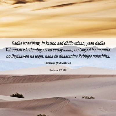 Picture 06 - Hoosheeca 4:15 SOM - Dadka Israa'iilow, in kastoo aad dhillowdaan, - Bible Verse Picture