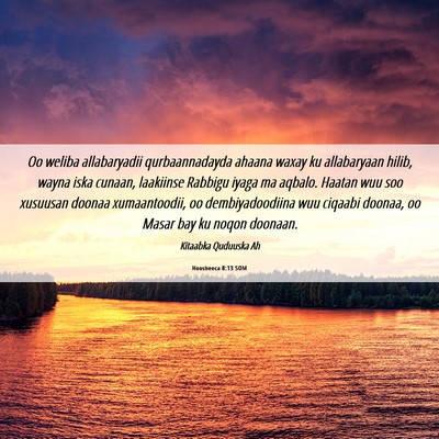 Picture 06 - Hoosheeca 8:13 SOM - Oo weliba allabaryadii qurbaannadayda ahaana - Bible Verse Picture