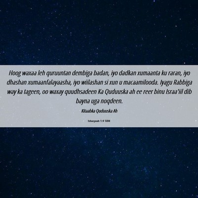 Picture 06 - Ishacyaah 1:4 SOM - Hoog waxaa leh quruuntan dembiga badan, iyo - Bible Verse Picture