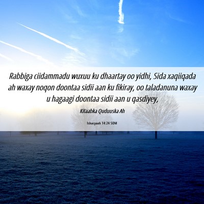 Picture 06 - Ishacyaah 14:24 SOM - Rabbiga ciidammadu wuxuu ku dhaartay oo yidhi, - Bible Verse Picture