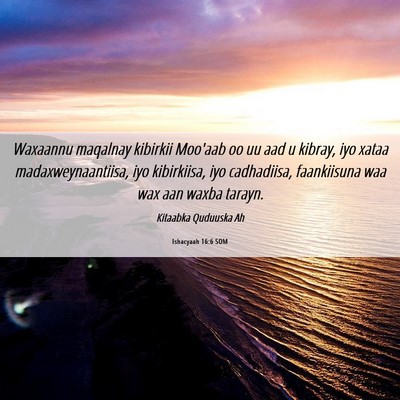 Picture 06 - Ishacyaah 16:6 SOM - Waxaannu maqalnay kibirkii Moo'aab oo uu aad u - Bible Verse Picture