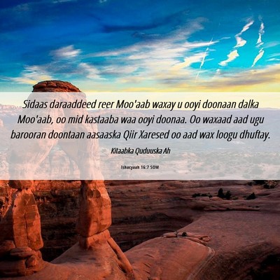 Picture 06 - Ishacyaah 16:7 SOM - Sidaas daraaddeed reer Moo'aab waxay u ooyi - Bible Verse Picture