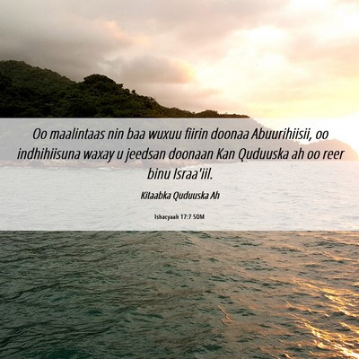 Picture 06 - Ishacyaah 17:7 SOM - Oo maalintaas nin baa wuxuu fiirin doonaa - Bible Verse Picture