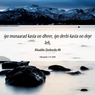 Picture 06 - Ishacyaah 2:15 SOM - iyo munaarad kasta oo dheer, iyo derbi kasta oo - Bible Verse Picture