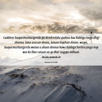 Picture 06 - Ishacyaah 23:18 SOM - Laakiinse baayacmushtarigeeda iyo kiradeedaba - Bible Verse Picture