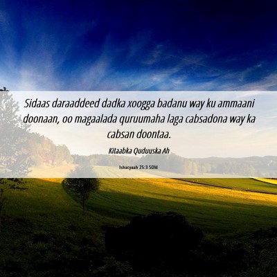 Picture 06 - Ishacyaah 25:3 SOM - Sidaas daraaddeed dadka xoogga badanu way ku - Bible Verse Picture
