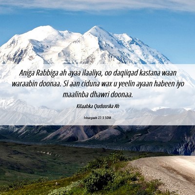 Picture 06 - Ishacyaah 27:3 SOM - Aniga Rabbiga ah ayaa ilaaliya, oo daqiiqad - Bible Verse Picture