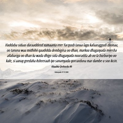 Picture 06 - Ishacyaah 27:9 SOM - Haddaba sidaas daraaddeed xumaanta reer Yacquub - Bible Verse Picture
