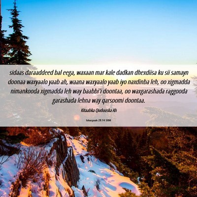 Picture 06 - Ishacyaah 29:14 SOM - sidaas daraaddeed bal eega, waxaan mar kale - Bible Verse Picture