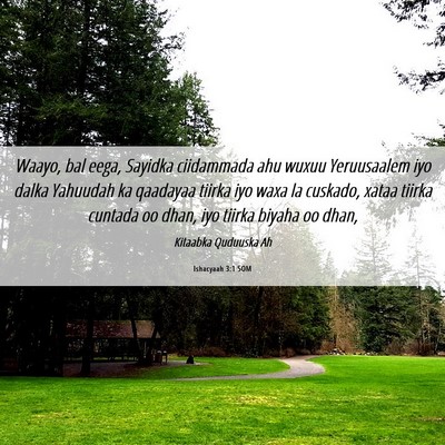 Picture 06 - Ishacyaah 3:1 SOM - Waayo, bal eega, Sayidka ciidammada ahu wuxuu - Bible Verse Picture