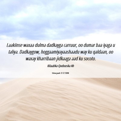 Picture 06 - Ishacyaah 3:12 SOM - Laakiinse waxaa dulma dadkayga carruur, oo dumar - Bible Verse Picture