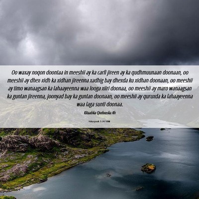 Picture 06 - Ishacyaah 3:24 SOM - Oo waxay noqon doontaa in meeshii ay ka carfi - Bible Verse Picture