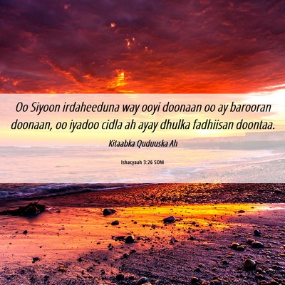 Picture 06 - Ishacyaah 3:26 SOM - Oo Siyoon irdaheeduna way ooyi doonaan oo ay - Bible Verse Picture