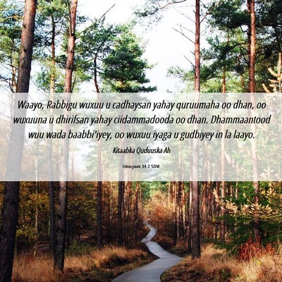 Picture 06 - Ishacyaah 34:2 SOM - Waayo, Rabbigu wuxuu u cadhaysan yahay quruumaha - Bible Verse Picture