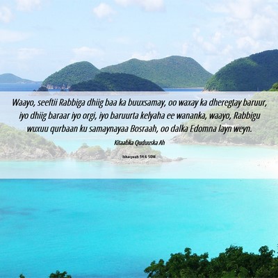 Picture 06 - Ishacyaah 34:6 SOM - Waayo, seeftii Rabbiga dhiig baa ka buuxsamay, oo - Bible Verse Picture