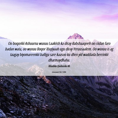 Picture 06 - Ishacyaah 36:2 SOM - Oo boqorkii Ashuurna wuxuu Laakiish ka diray - Bible Verse Picture