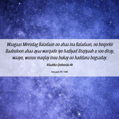 Picture 06 - Ishacyaah 39:1 SOM - Waagaas Merodag Baladaan oo ahaa ina Baladaan, oo - Bible Verse Picture