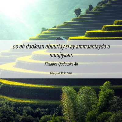 Picture 06 - Ishacyaah 43:21 SOM - oo ah dadkaan abuurtay si ay ammaantayda u - Bible Verse Picture