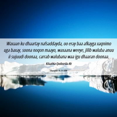Picture 06 - Ishacyaah 45:23 SOM - Waxaan ku dhaartay nafsaddayda, oo eray baa - Bible Verse Picture