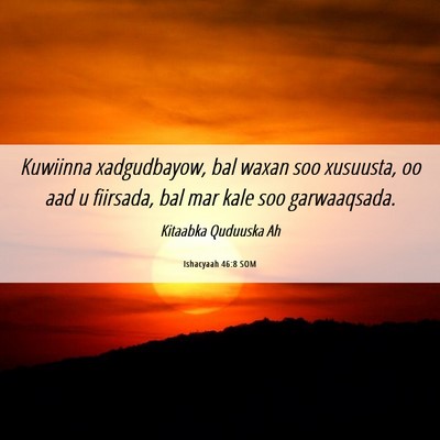Picture 06 - Ishacyaah 46:8 SOM - Kuwiinna xadgudbayow, bal waxan soo xusuusta, oo - Bible Verse Picture