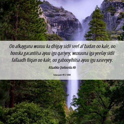 Picture 06 - Ishacyaah 49:2 SOM - Oo afkaygana wuxuu ka dhigay sidii seef af badan - Bible Verse Picture