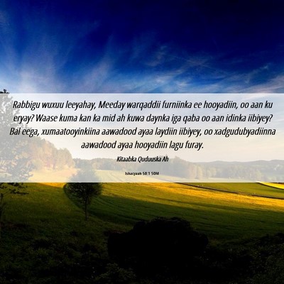 Picture 06 - Ishacyaah 50:1 SOM - Rabbigu wuxuu leeyahay, Meeday warqaddii - Bible Verse Picture