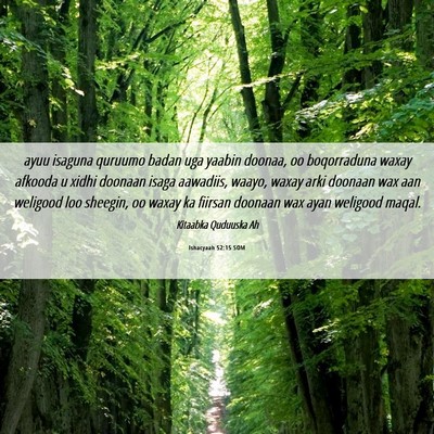 Picture 06 - Ishacyaah 52:15 SOM - ayuu isaguna quruumo badan uga yaabin doonaa, oo - Bible Verse Picture