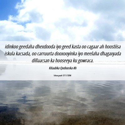 Picture 06 - Ishacyaah 57:5 SOM - idinkoo geedaha dhexdooda iyo geed kasta oo - Bible Verse Picture