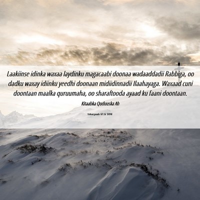 Picture 06 - Ishacyaah 61:6 SOM - Laakiinse idinka waxaa laydinku magacaabi doonaa - Bible Verse Picture