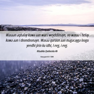Picture 06 - Ishacyaah 65:1 SOM - Waxaan aqbalay kuwa aan wax i weyddiinayn, oo - Bible Verse Picture