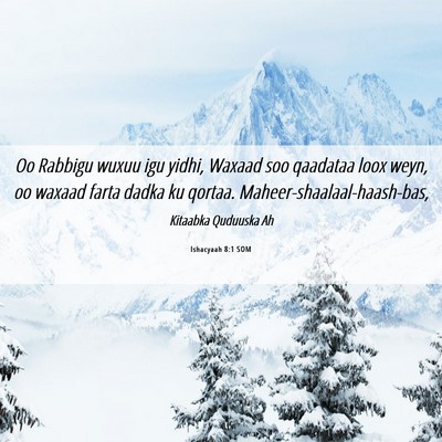 Picture 06 - Ishacyaah 8:1 SOM - Oo Rabbigu wuxuu igu yidhi, Waxaad soo qaadataa - Bible Verse Picture