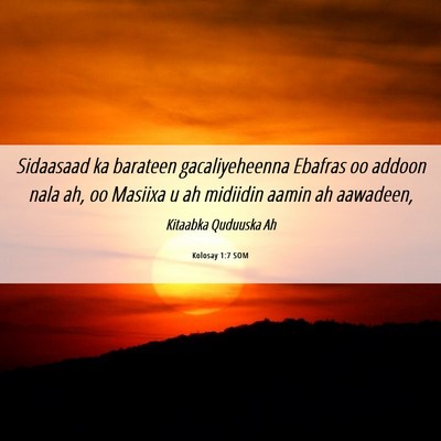 Picture 06 - Kolosay 1:7 SOM - Sidaasaad ka barateen gacaliyeheenna Ebafras oo - Bible Verse Picture