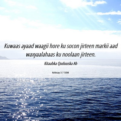 Picture 06 - Kolosay 3:7 SOM - Kuwaas ayaad waagii hore ku socon jirteen markii - Bible Verse Picture