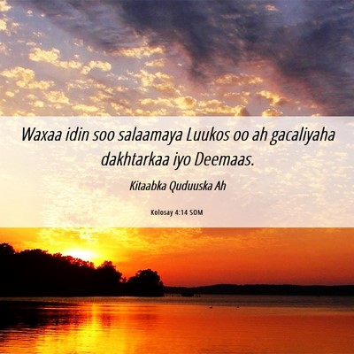 Picture 06 - Kolosay 4:14 SOM - Waxaa idin soo salaamaya Luukos oo ah gacaliyaha - Bible Verse Picture