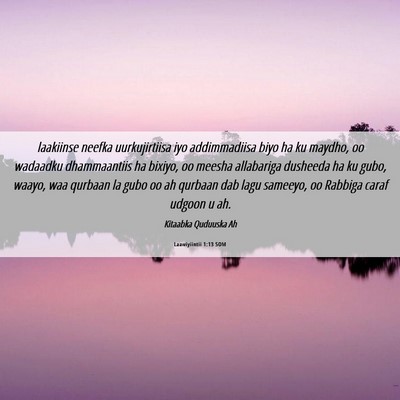 Picture 06 - Laawiyiintii 1:13 SOM - laakiinse neefka uurkujirtiisa iyo addimmadiisa - Bible Verse Picture