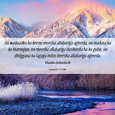 Picture 06 - Laawiyiintii 1:15 SOM - Oo wadaadku ha keeno meesha allabariga agteeda, - Bible Verse Picture