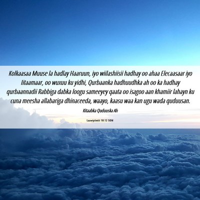 Picture 06 - Laawiyiintii 10:12 SOM - Kolkaasaa Muuse la hadlay Haaruun, iyo - Bible Verse Picture