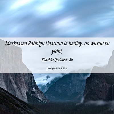 Picture 06 - Laawiyiintii 10:8 SOM - Markaasaa Rabbigu Haaruun la hadlay, oo wuxuu ku - Bible Verse Picture