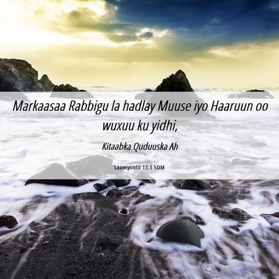 Picture 06 - Laawiyiintii 13:1 SOM - Markaasaa Rabbigu la hadlay Muuse iyo Haaruun oo - Bible Verse Picture