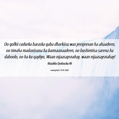 Picture 06 - Laawiyiintii 13:45 SOM - Oo qofkii cudurka baraska qaba dharkiisu wax - Bible Verse Picture