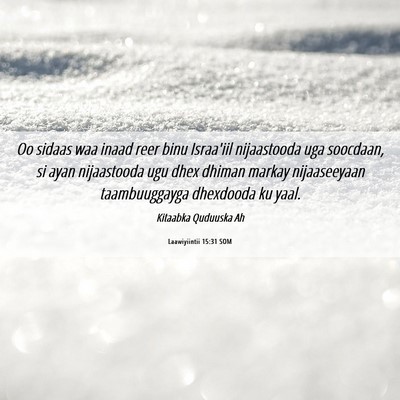 Picture 06 - Laawiyiintii 15:31 SOM - Oo sidaas waa inaad reer binu Israa'iil - Bible Verse Picture