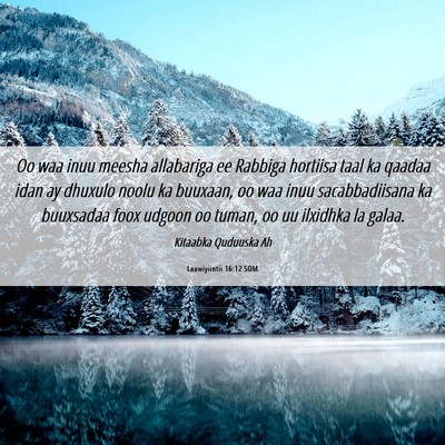 Picture 06 - Laawiyiintii 16:12 SOM - Oo waa inuu meesha allabariga ee Rabbiga hortiisa - Bible Verse Picture