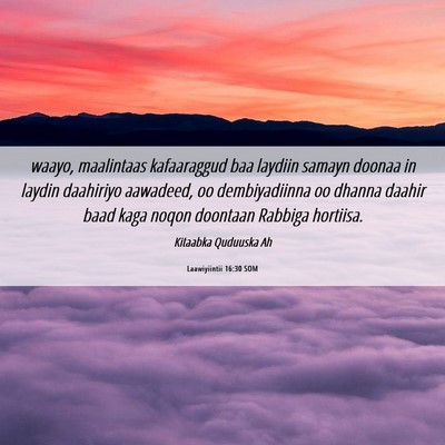 Picture 06 - Laawiyiintii 16:30 SOM - waayo, maalintaas kafaaraggud baa laydiin samayn - Bible Verse Picture