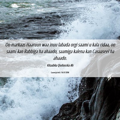 Picture 06 - Laawiyiintii 16:8 SOM - Oo markaas Haaruun waa inuu labada orgi saami u - Bible Verse Picture